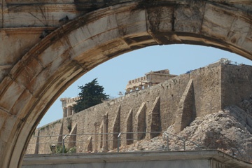 The Acropolis framed by Hadrian's arch